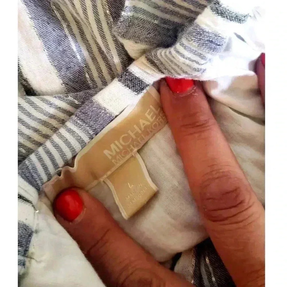 Michael Kors ruffled off the shoulder midi dress cotton size large - Picture 4 of 5